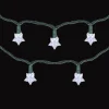 Northlight 10-Count Pure White Led Star Christmas Light Set, 4Ft Green Wire