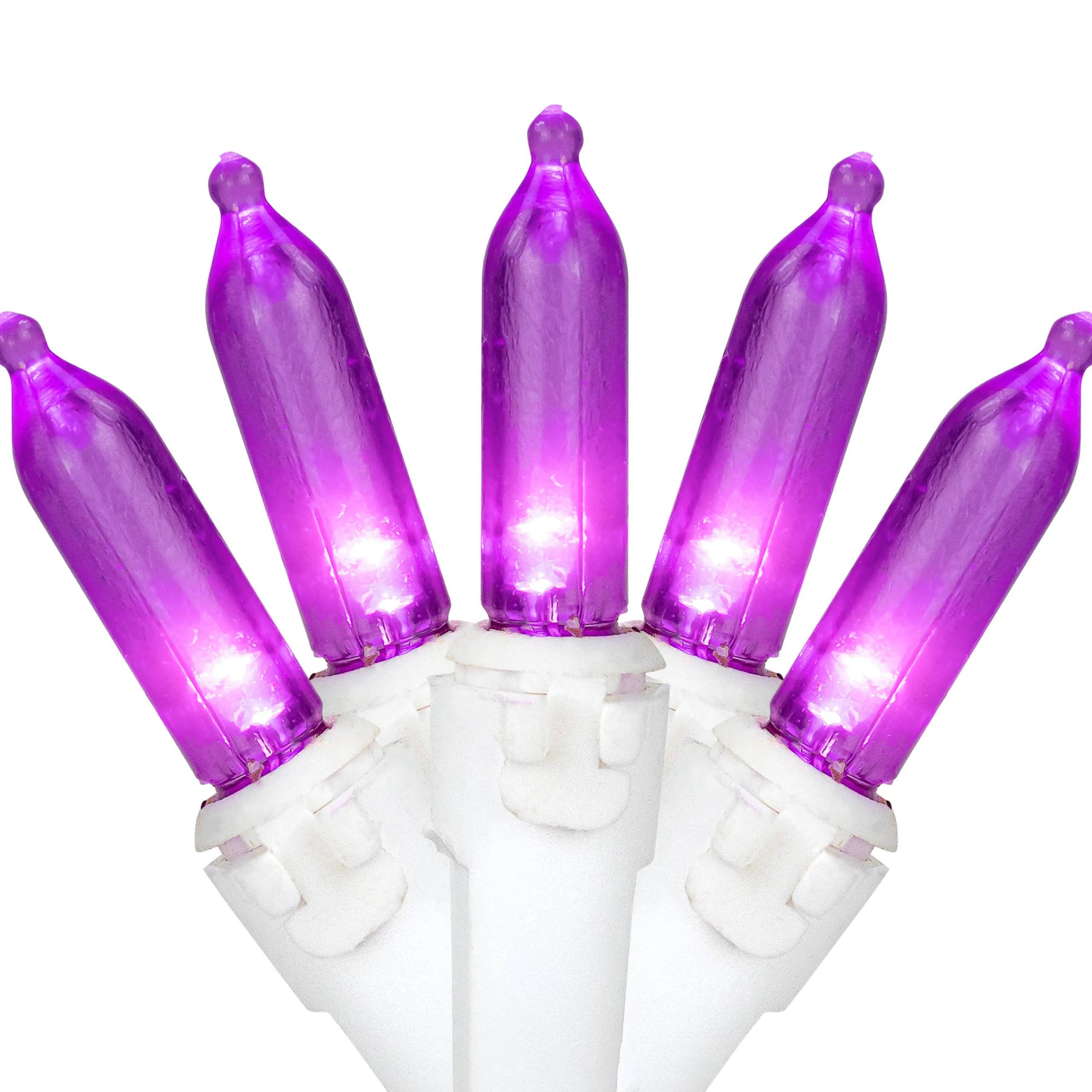 Northlight 50-Count Purple Led Mini Christmas Lights, 16.25 Ft White Wire