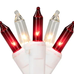 Northlight 100-Count Red And Clear Mini Christmas Light Set, 20.25Ft White Wire