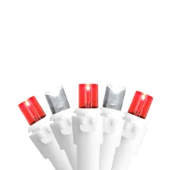 Northlight 100-Count Red And Pure White Led Wide Angle Icicle Christmas Lights - 5.5Ft White Wire