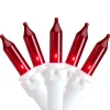 Northlight 50-Count Red Mini String Christmas Light Set, 10Ft White Wire