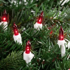 Northlight 50-Count Red Mini String Christmas Light Set, 10Ft White Wire