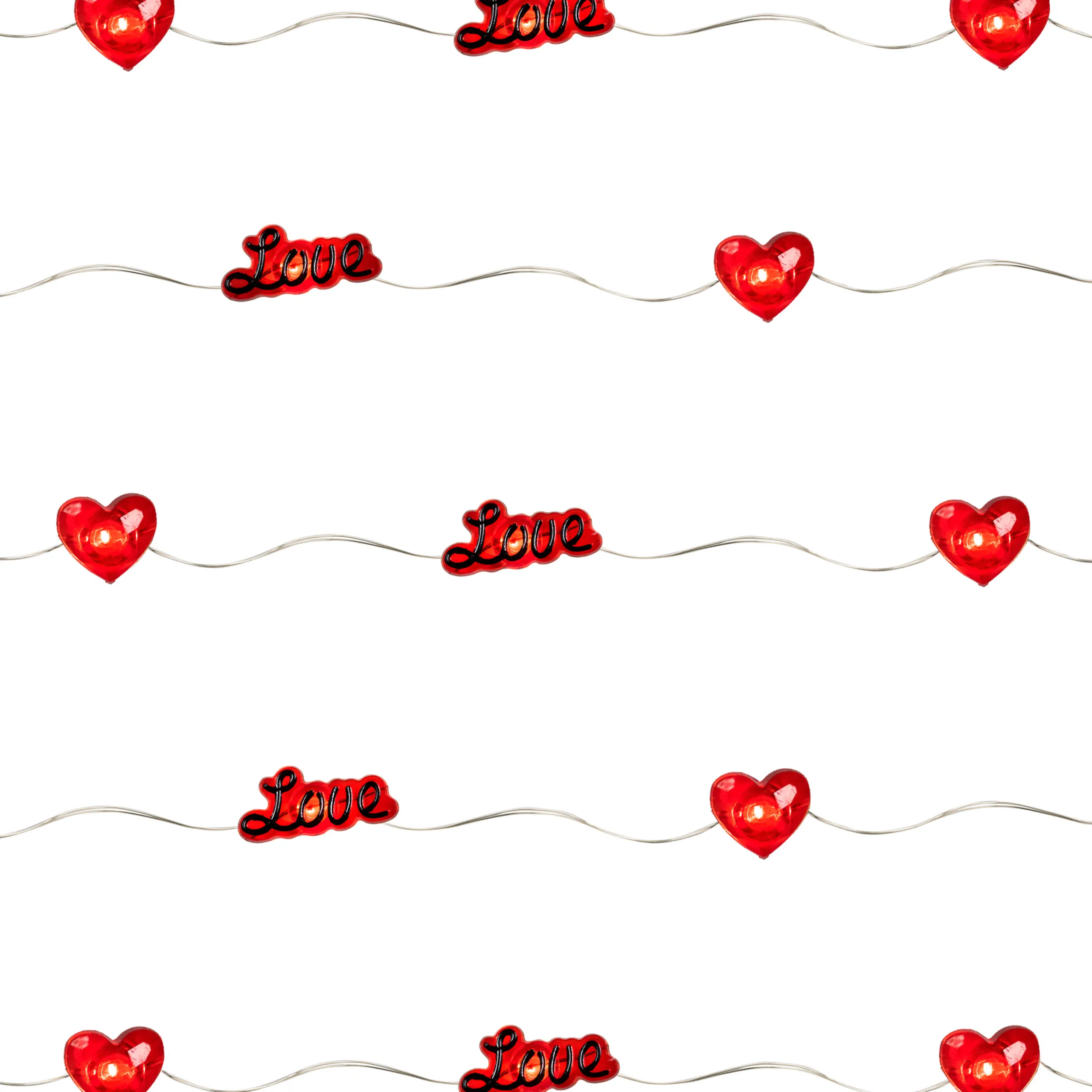 Northlight 20-Count Red Valentine's Day Love And Heart Led Fairy Lights, 6.25Ft, Copper Wire