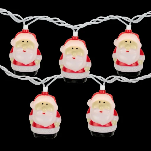 Northlight 10-Count Santa Claus Christmas Light Set, 6Ft Green Wire