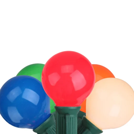 Sienna 20-Count Vibrantly Colored Opaque G50 Globe Christmas Light Set, 19Ft Green Wire