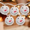 Northlight 10-Count White Snowman Paper Lantern Christmas Lights, 8.5Ft White Wire