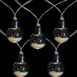 Northlight 10Ct Battery Operated Led Christmas Trees In Warm White Bulbs, 4.25Ft Clear Wire