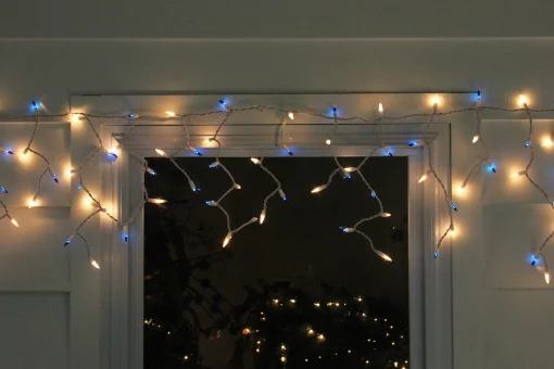 Northlight 100Ct Blue And Clear Mini Icicle Christmas Lights, 5.75Ft White Wire