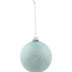 Northlight Balls></noscript>4Ct Blue And Silver Snowflake Glass Christmas Ball Ornaments 3.25