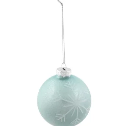 Northlight Balls></noscript>4Ct Blue And Silver Snowflake Glass Christmas Ball Ornaments 3.25