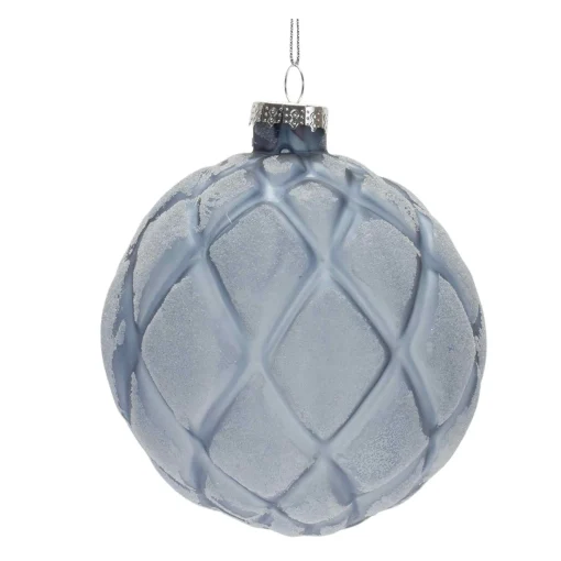 Melrose Balls>6Ct Blue Frosted Glass Christmas Ball Ornaments 4.5" (114Mm)