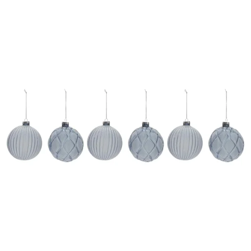 Melrose Balls>6Ct Blue Frosted Glass Christmas Ball Ornaments 4.5" (114Mm)