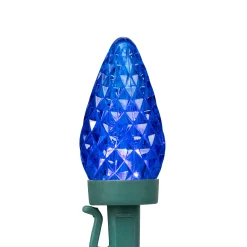 Northlight 50Ct Blue Led Faceted C9 Christmas Light Set, 20.25Ft Green Wire
