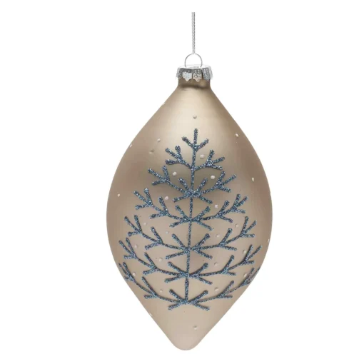 Melrose Balls>6Ct Champagne Yellow And Blue Glittered Glass Christmas Ornaments 6.25" (158Mm)