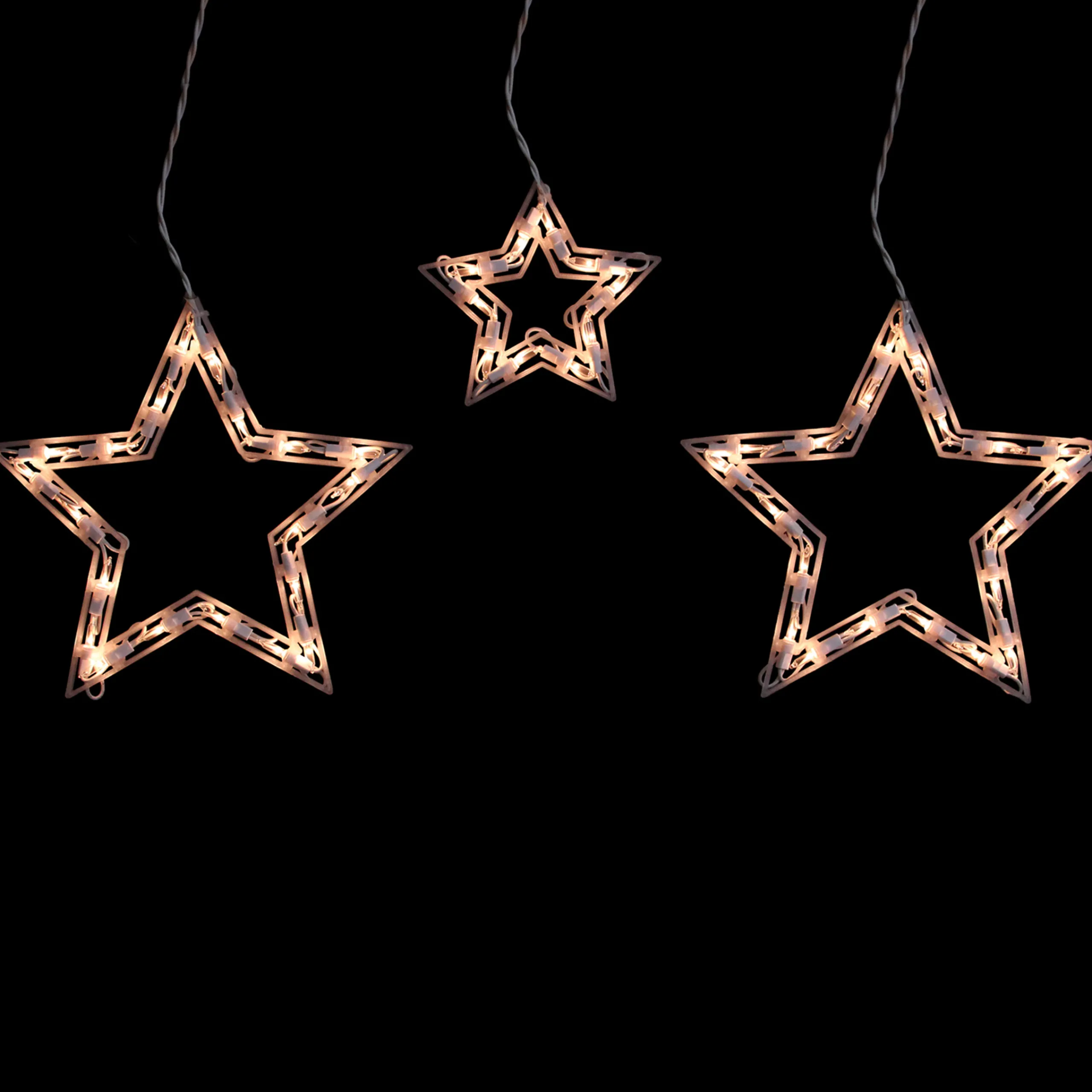 Northlight 6Ct Clear Star Shaped Icicle Christmas Lights - 9 Ft White Wire