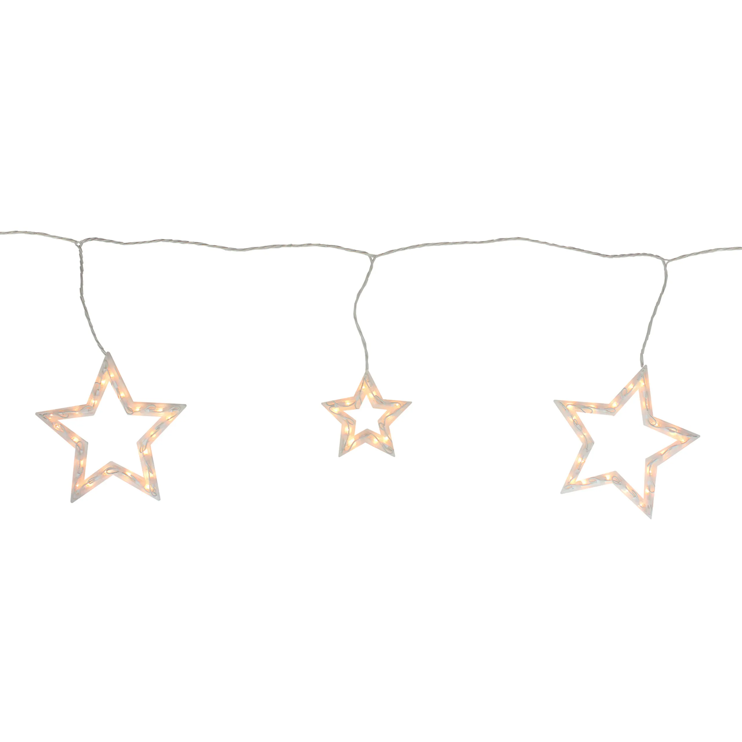 Northlight 6Ct Clear Star Shaped Icicle Christmas Lights - 9 Ft White Wire