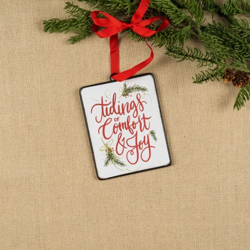 Melrose Inspirational>12Ct Double Sided Sentiment Christmas Ornaments 5.25"