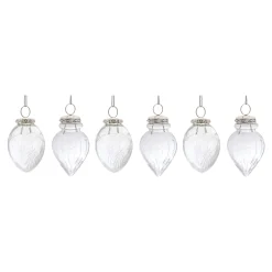 Melrose Pendants & Drops></noscript>6Ct Etched Glass Teardrop Christmas Ornament 4.5