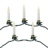 Northlight 10Ct Flickering Led Clip On Candle Christmas Lights, 7' Green Wire