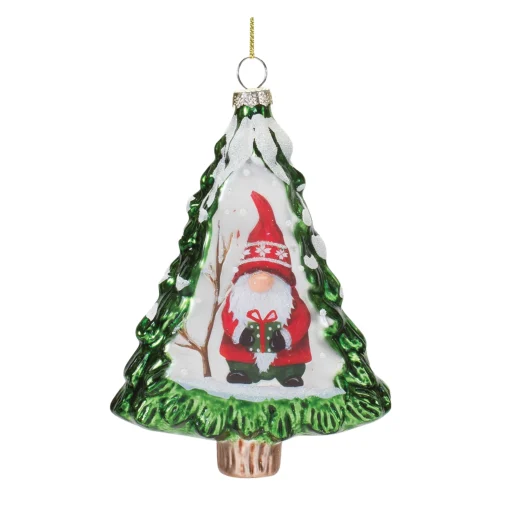 Melrose Trees & Wreaths>12Ct Gnome Pine Tree Christmas Ornaments 5.75"