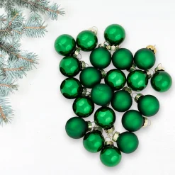 Northlight Glass Balls></noscript>24Ct Green 2-Finish Glass Christmas Ball Ornaments 1