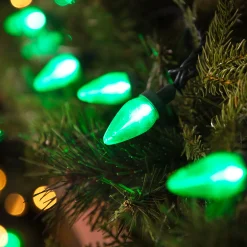 Northlight 25Ct Green Led C7 Christmas Lights, 16Ft Green Wire