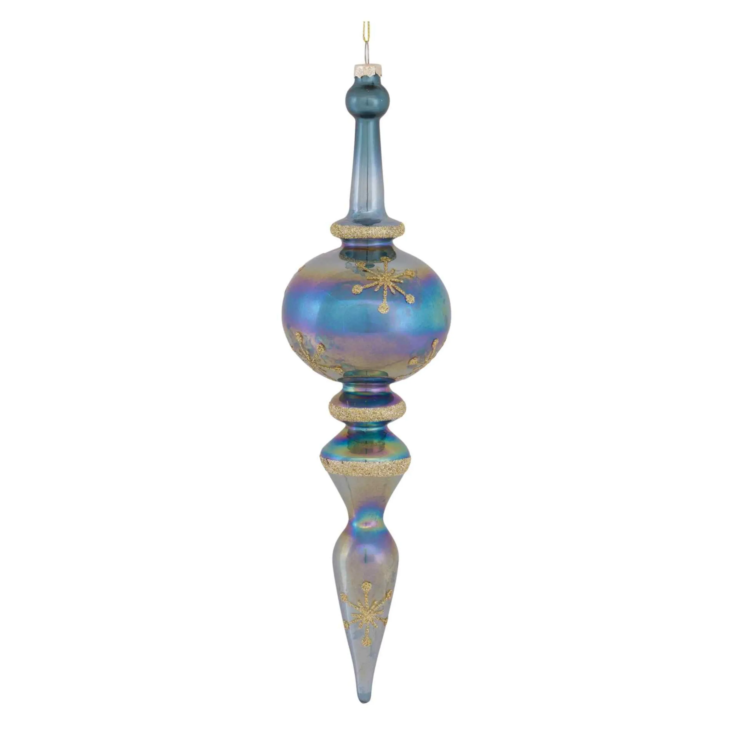 Melrose Finials>6Ct Iridescent Glass Christmas Finial Drop Ornaments 12.25"