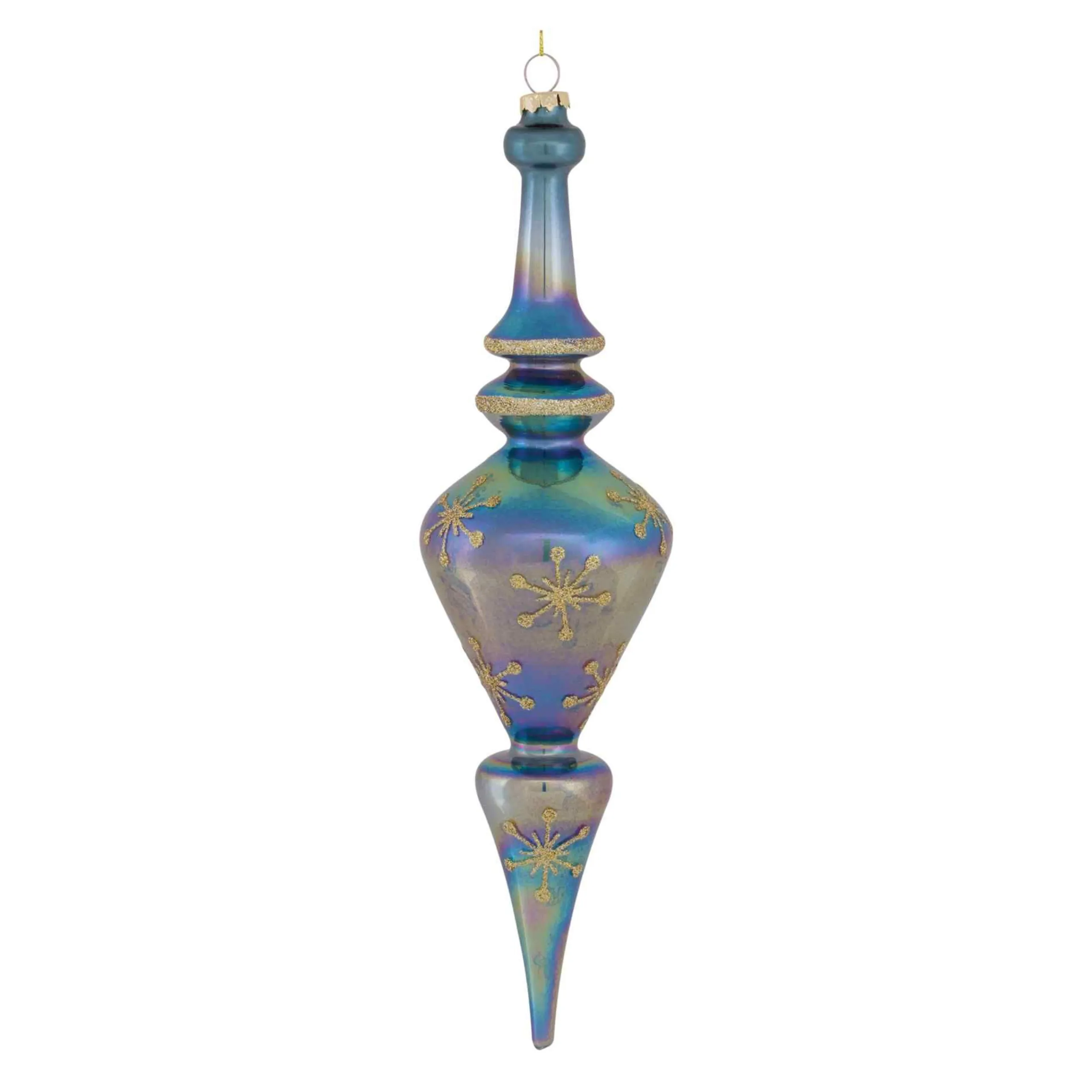 Melrose Finials>6Ct Iridescent Glass Christmas Finial Drop Ornaments 12.25"