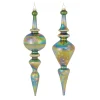 Melrose Finials>6Ct Iridescent Glass Finial Christmas Drop Ornaments 12.5"