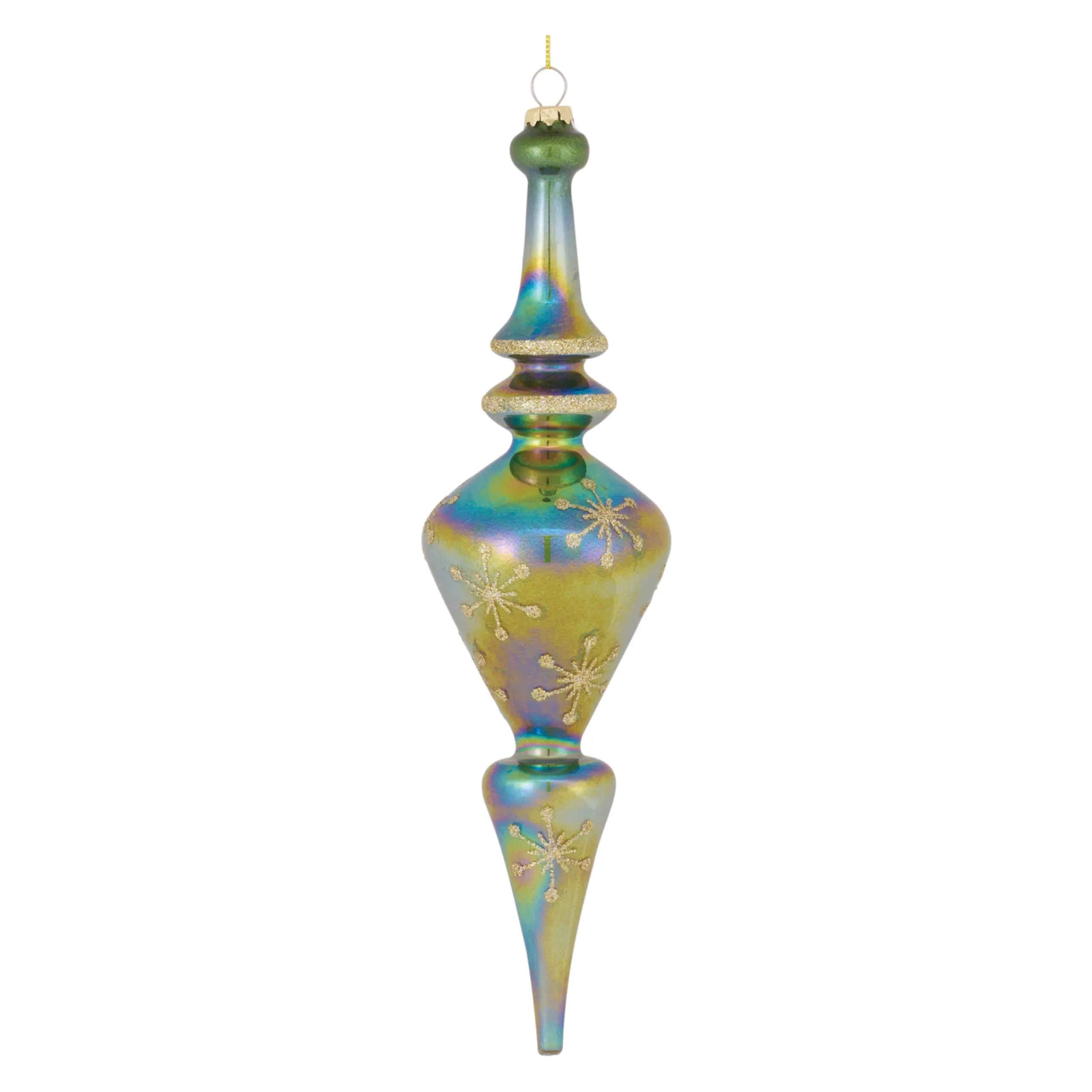 Melrose Finials>6Ct Iridescent Glass Finial Christmas Drop Ornaments 12.5"