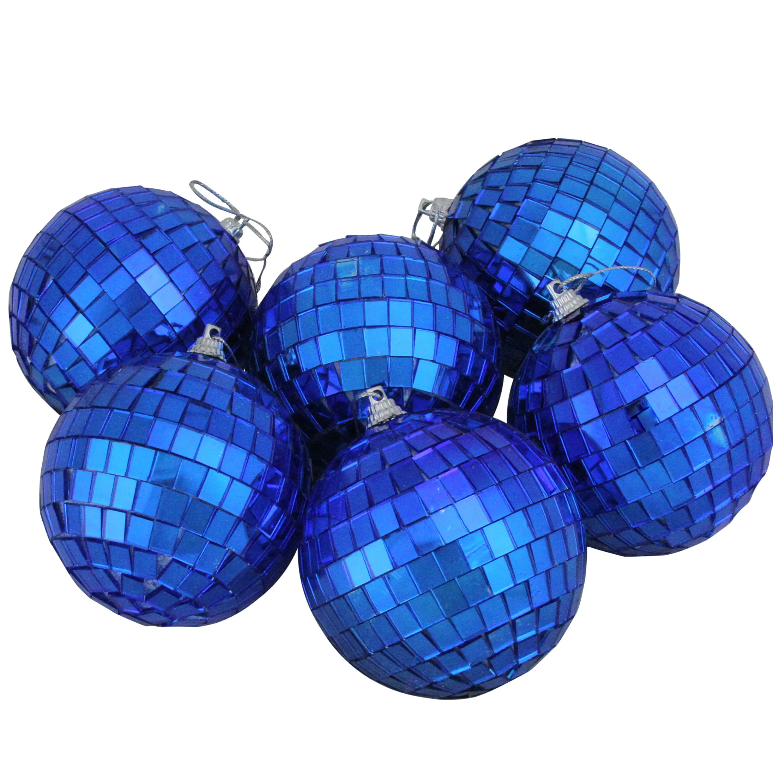 Northlight Balls>6Ct Lavish Blue Mirrored Disco Ball Christmas Ornaments 3.25" (80Mm)