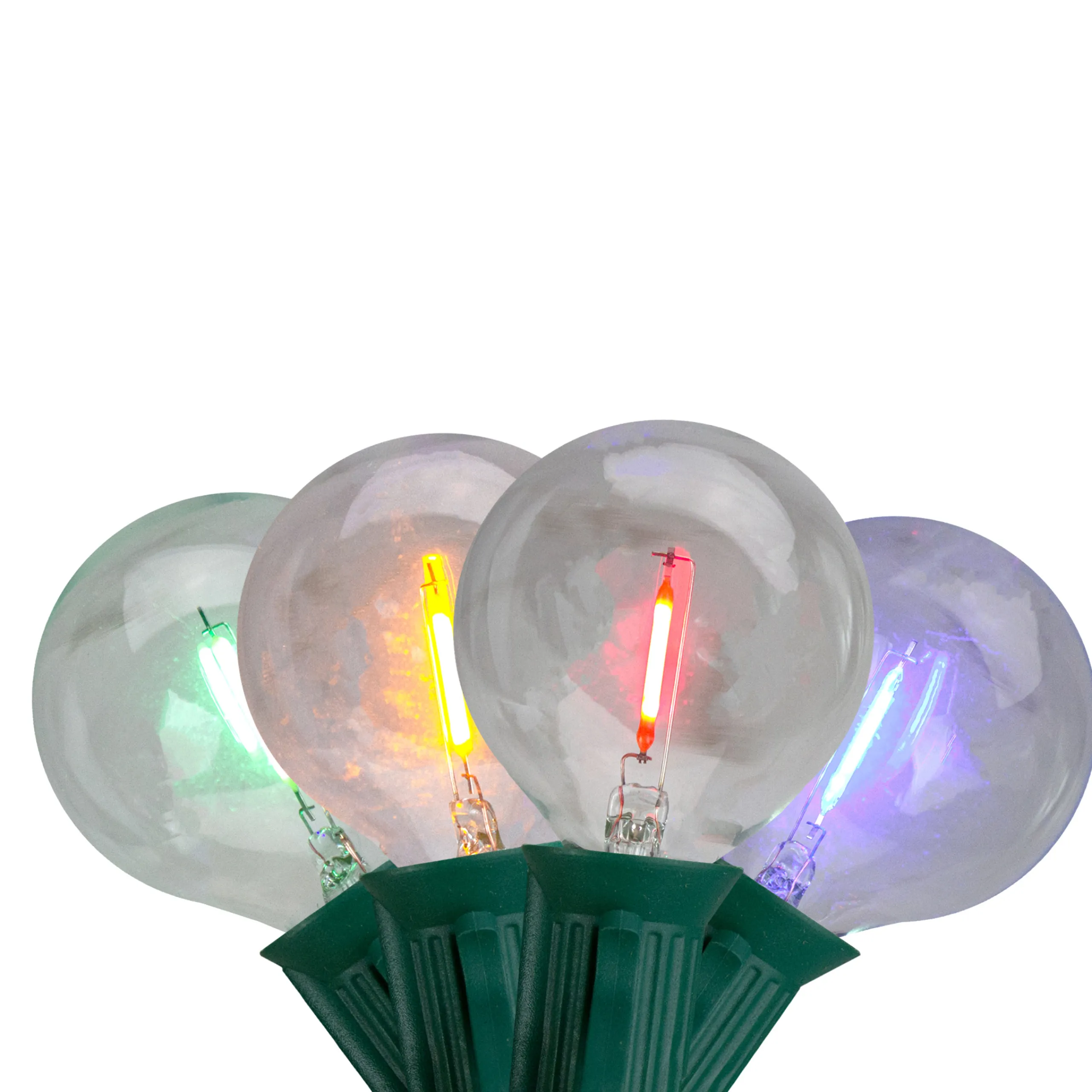 Northlight 10Ct Multi Color Led G50 Globe Patio Lights, 10Ft Green Wire