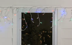 Northlight 100Ct Multi Color Led Wide Angle Christmas Icicle Lights, 5.5Ft White Wire