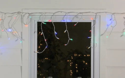 Northlight 100Ct Multi Color Led Wide Angle Christmas Icicle Lights, 5.5Ft White Wire