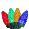 Northlight 100Ct Multi-Color Faceted Led C7 Christmas Lights, 66Ft Green Wire