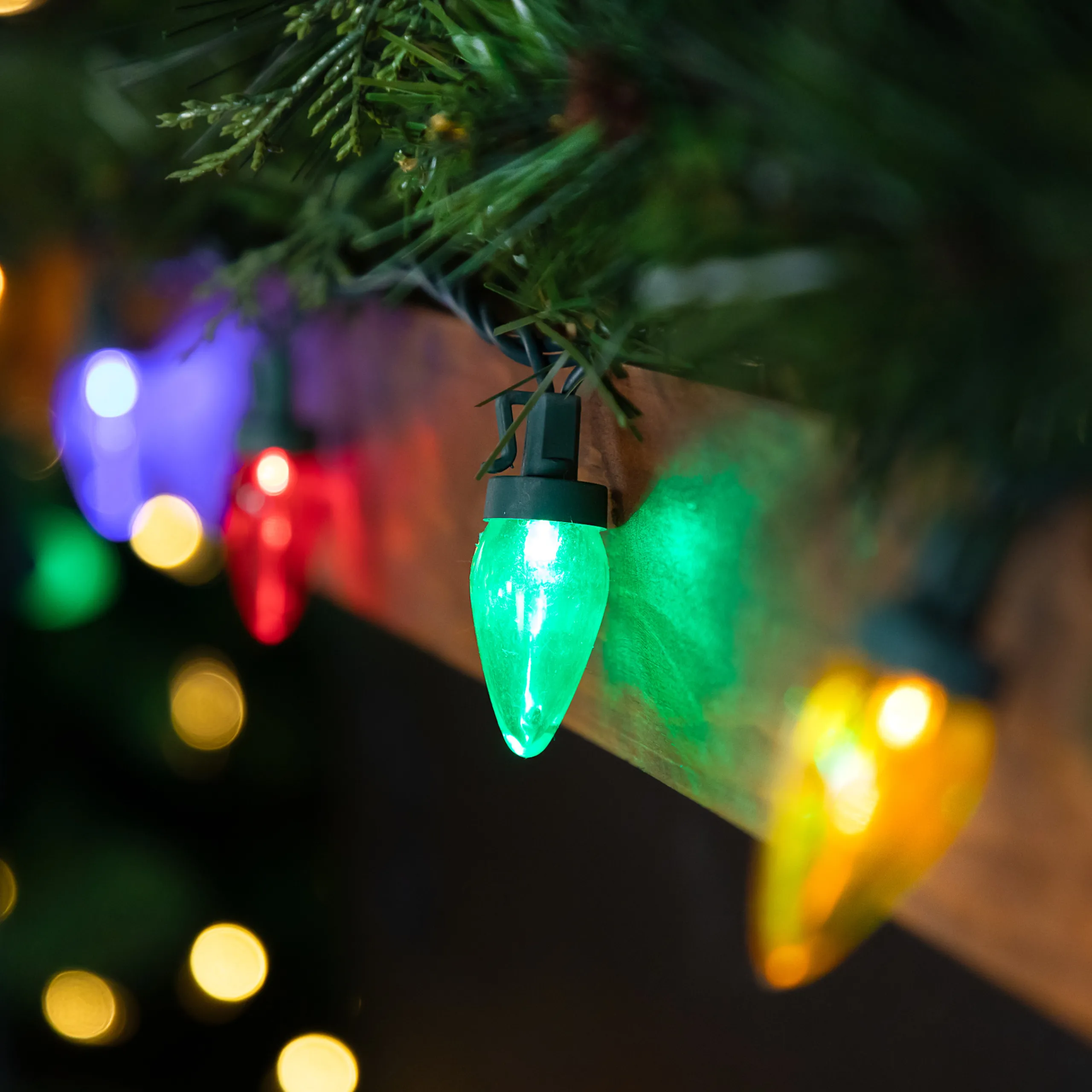 Northlight 25Ct Multi-Color Led C7 Christmas Light Set, 16Ft Green Wire