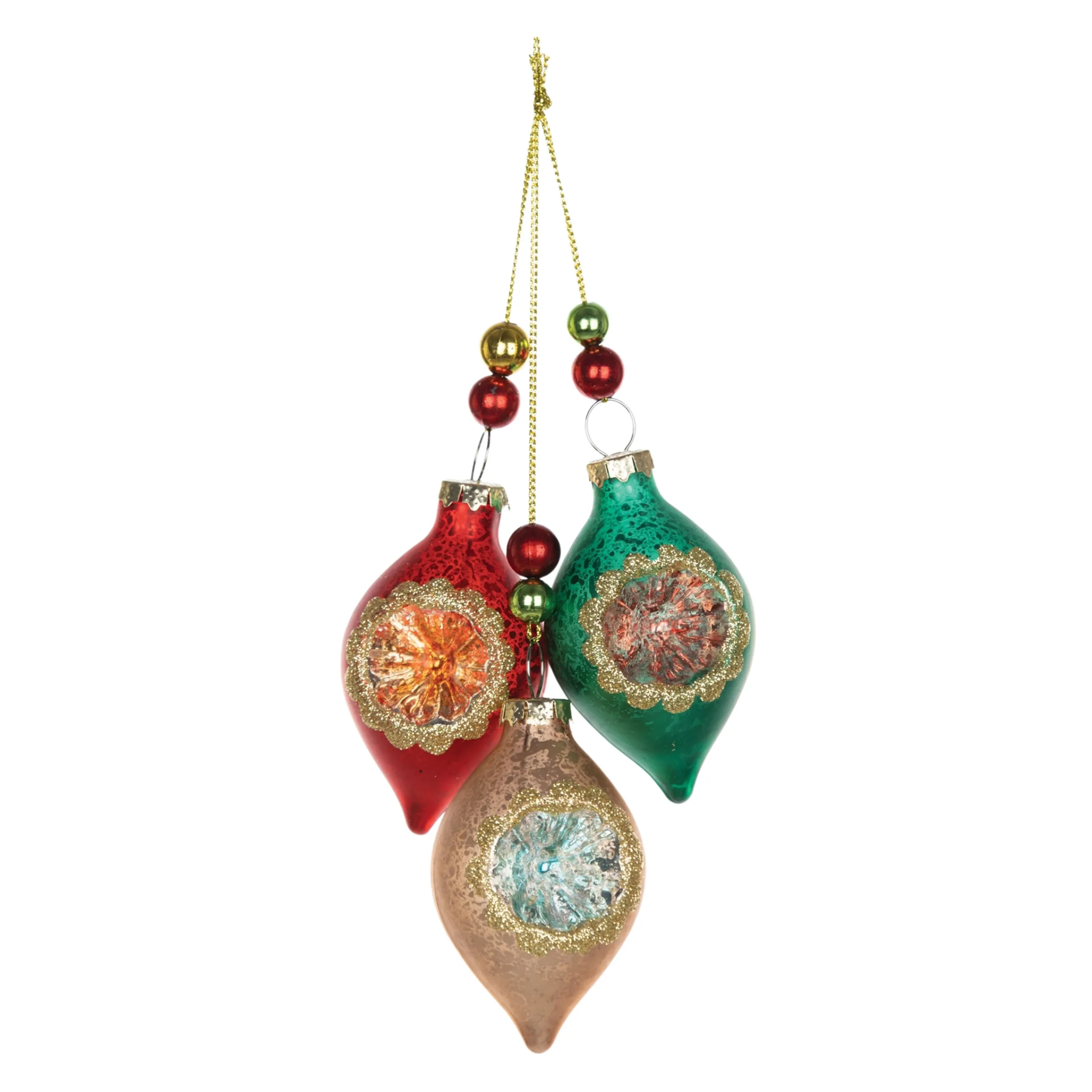 Melrose Pendants & Drops>12Ct Multicolored Reflector Christmas Drop Ornaments 10.5"