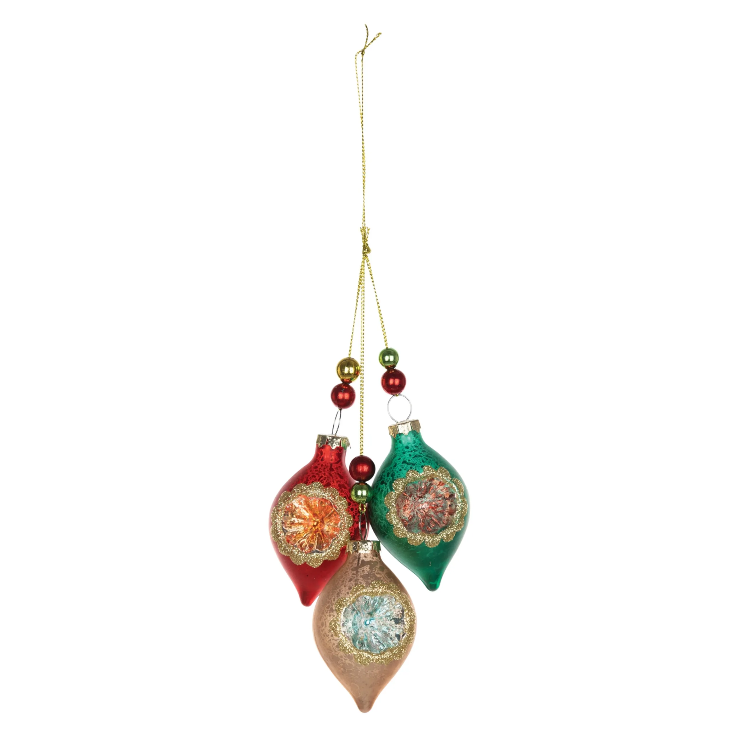 Melrose Pendants & Drops>12Ct Multicolored Reflector Christmas Drop Ornaments 10.5"