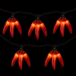 Northlight 36Ct Orange Chili Pepper Clusters String Light Set, 7.5Ft Brown Wire