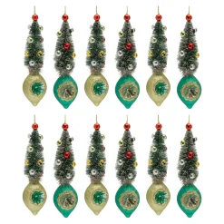 Melrose Pendants & Drops></noscript>12Ct Pine Tree Reflector Christmas Drop Ornaments 6.5