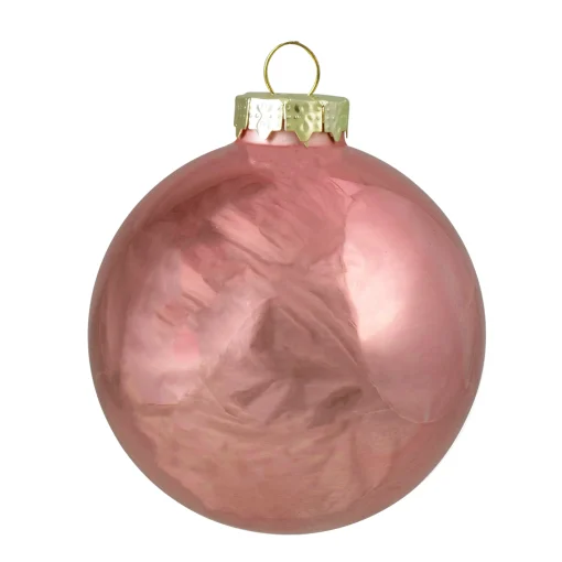 Northlight Glass Balls>4Ct Pink 2-Finish Glass Christmas Ball Ornaments 4" (100Mm)