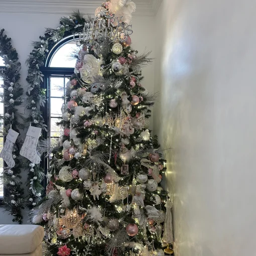 Northlight Glass Balls>4Ct Pink 2-Finish Glass Christmas Ball Ornaments 4" (100Mm)