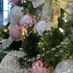 Northlight Glass Balls></noscript>4Ct Pink 2-Finish Glass Christmas Ball Ornaments 4