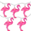 Northlight 10Ct Pink Flamingo Summer Patio String Light Set, 7.25Ft White Wire