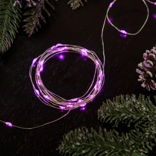 Northlight 100Ct Pink Led Micro Fairy Lights, 16Ft Copper Wire
