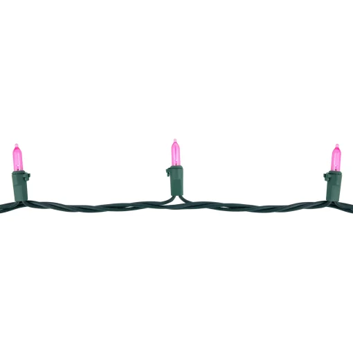 Northlight 100Ct Pink Led Mini Christmas Lights, 33Ft Green Wire