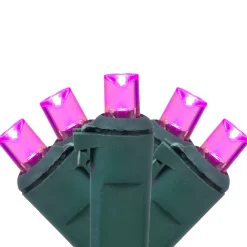 Northlight 50Ct Pink Led Wide Angle Christmas Lights, 16.25Ft Green Wire