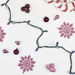 Northlight 50Ct Pink Led Wide Angle Christmas Lights, 16.25Ft Green Wire