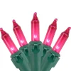 Northlight 100Ct Pink Mini Christmas Light Set, 20.25Ft Green Wire