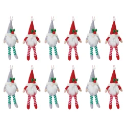 Melrose Fantasy & Sci Fi></noscript>12Ct Plush Gnome Christmas Ornaments With Dangle Legs 9